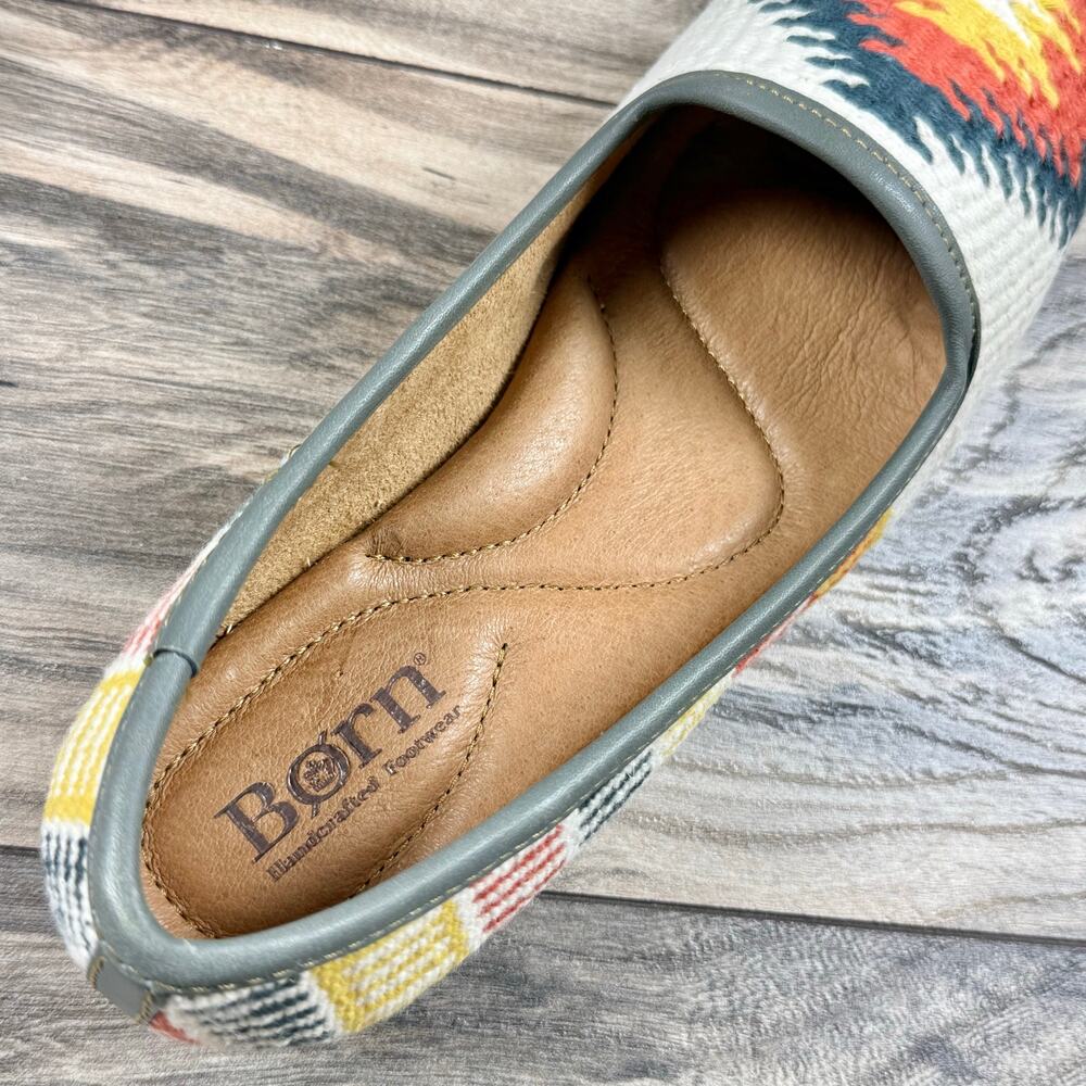 NIB Born 7.5M Giselle Woven Slipper Flats Loafers Southwestern White Multicolor - Picture 9 of 12